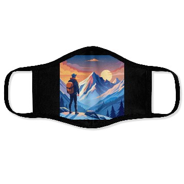 Discover Mountain Hiking Adventure Face Masks