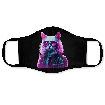 Discover Cyberpunk 80s Disco Cat Face Masks