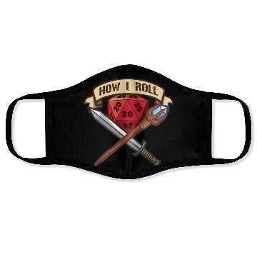 Discover RPG Gaming How I Roll Adventure Magic Dungeon Face Masks