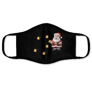 Discover Festive Santa with Jingle Bells Design Face Masks