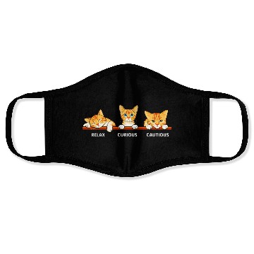 Discover Funny Cats Relax Curious Cautious For Kids Face Masks