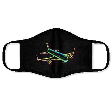 Discover Retro Airplane Graphic Face Masks