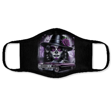 Discover lowrider catrina Sugar skull Face Masks