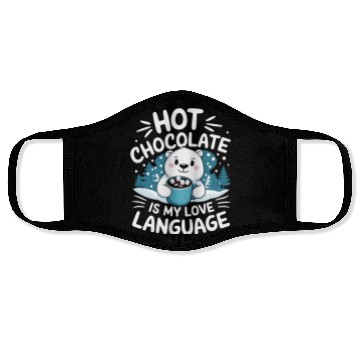 Discover Hot Chocolate Is My Love Language Winter Bear Face Masks