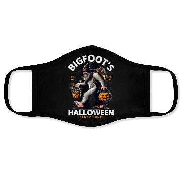 Discover Bigfoot halloween candy hunt Face Masks