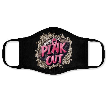 Discover Pink Out Breast Cancer Football Coquette Bow Mom Face Masks