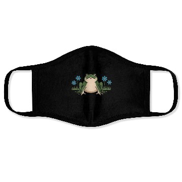 Discover Funny Frog Forehead Kiss Sarcastic Frog Humor Face Masks