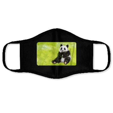 Discover Cute panda bear with bamboo - design for kids Face Masks