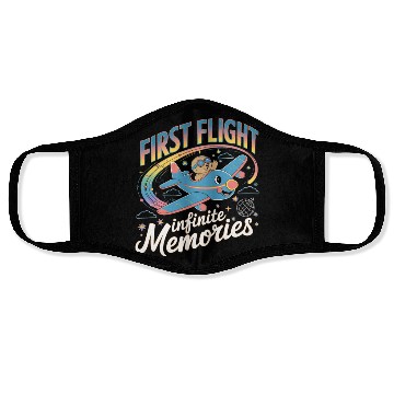Discover My First Plane Ride First Flight Face Masks