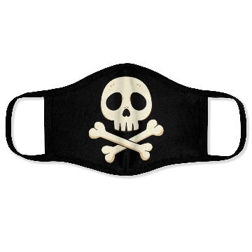 Discover Cartoon skull and crossbones Face Masks