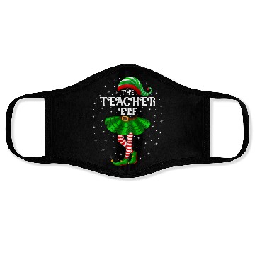 Discover The Teacher Elf Christmas Face Masks