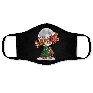 Discover Xmas Tree Lights Funny Santa Riding Cheetah Face Masks