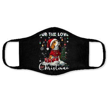 Discover Beagle Christmas Tree Lights Decorations Dog Lover Face Masks