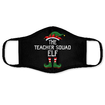 Discover The Teacher Squad Elf Christmas Face Masks