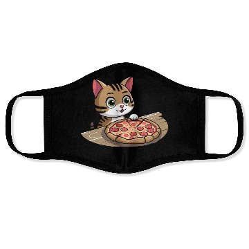Discover Pizza lover cat Face Masks