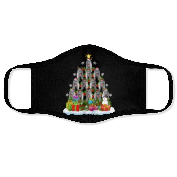 Discover Irish Wolfhound Dog Ugly Christmas Tree Santa Hat Face Masks