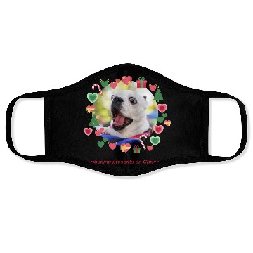 Discover Funny Dog Opening Christmas Gift Face Masks