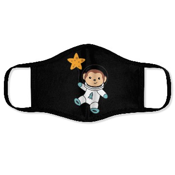 Discover Cute Space Monkey Astronaut Universe Face Masks