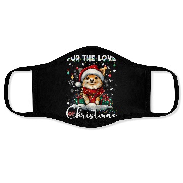 Discover Pomeranian Christmas Tree Decorations Dog Lover Face Masks