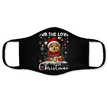 Discover Pomeranian Christmas Tree Decorations Dog Lover Face Masks