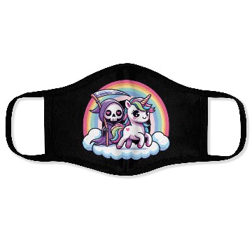 Discover Cute Reaper And Unicorn Rainbow Face Masks
