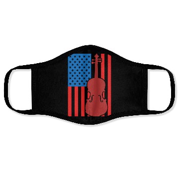 Discover Violin USA Flag Face Masks
