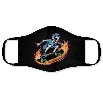 Discover Skater Skeleton Cool Trend Face Masks