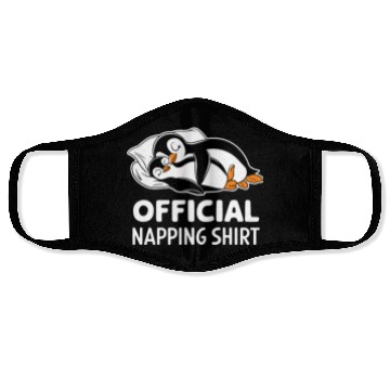 Discover Official Napping Face Masks Cute Penguin Design
