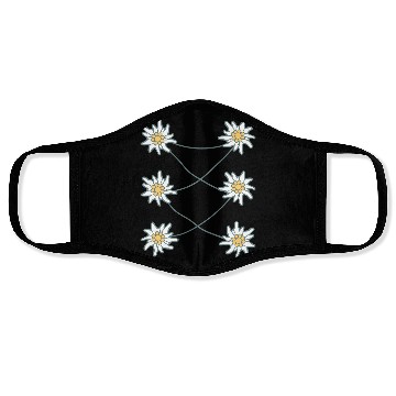 Discover White Alps Edelweiss Flower Mountain Hiking Flower Face Masks