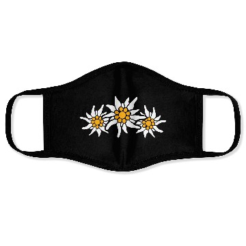 Discover White Alps Edelweiss Flower Mountain Hiking Flower Face Masks