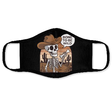 Discover Bone to be Wild Funny Skeleton Wild West Face Masks