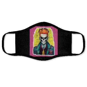 Discover "Neon Punk Skull Art" Face Masks
