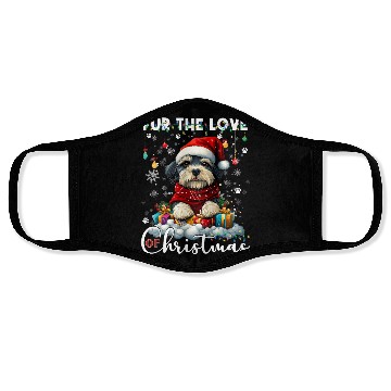 Discover Shih Tzu Christmas Tree Lights Decorations Dog Face Masks