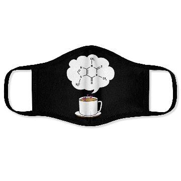 Discover Organic Chemistry Coffee Lover Caffeine Molecule Face Masks