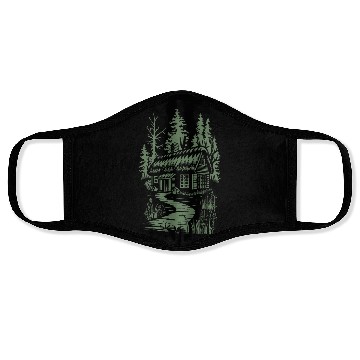 Discover Dark Cottagecore Forest Cabin Fantasy Face Masks