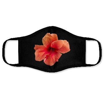 Discover Orange colour hibiscus flower Face Masks
