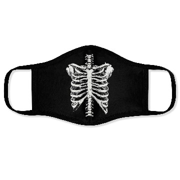Discover skeleton rib cage spooky halloween Face Masks