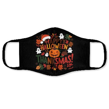 Discover Happy Halloween Thanksmas Face Masks