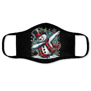 Discover Festive Dabbing Snowman for Holiday Fun Face Masks