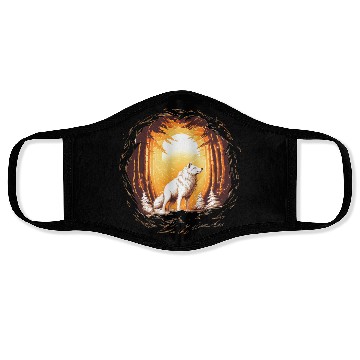 Discover Wolf in Forest Face Masks