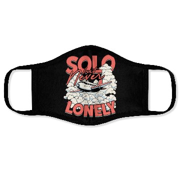 Discover First Solo Flight Pilot Solo But Never Lonely Face Masks