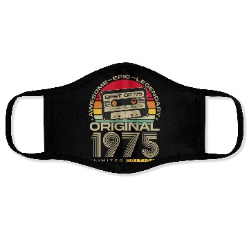 Discover Vintage 1975 born Retro 50th birthday Face Masks
