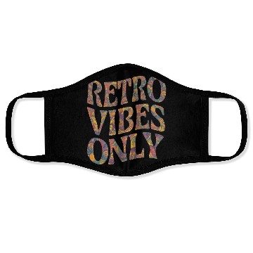 Discover Retro Vibes Only Psychedelic 60s 70s Style Face Masks