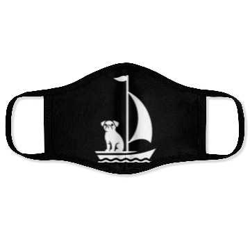 Discover Pug in Boat Silhouette Sailing Minimalist Face Masks