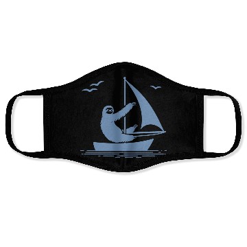 Discover Sloth Sailboat Sailing Minimalist Silhouette Face Masks