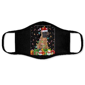 Discover Mastiff Dog Christmas Lights Face Masks