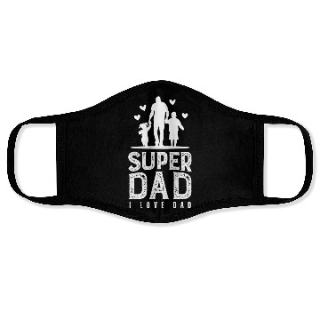 Discover super dad I love dad Face Masks