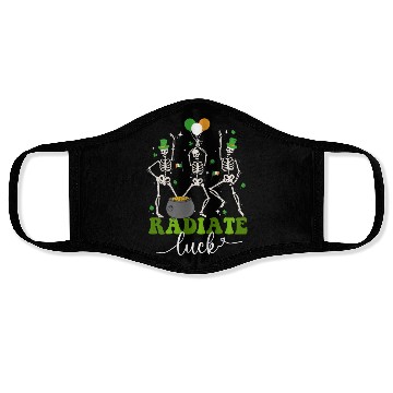 Discover Skeleton Radiate St Patricks day shamrock Face Masks
