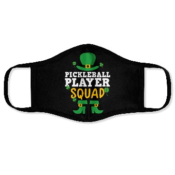 Discover Pickleball Player St Patrick's day shamrock Face Masks