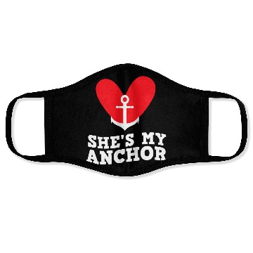 Discover She's my anchor Matching couple valentine's day Face Masks